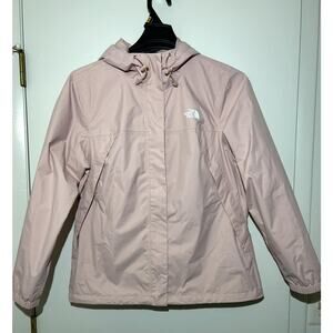 THE NORTH FACE Antora Rain Jacket Hooded Zip Pockets Light Pink Womens L